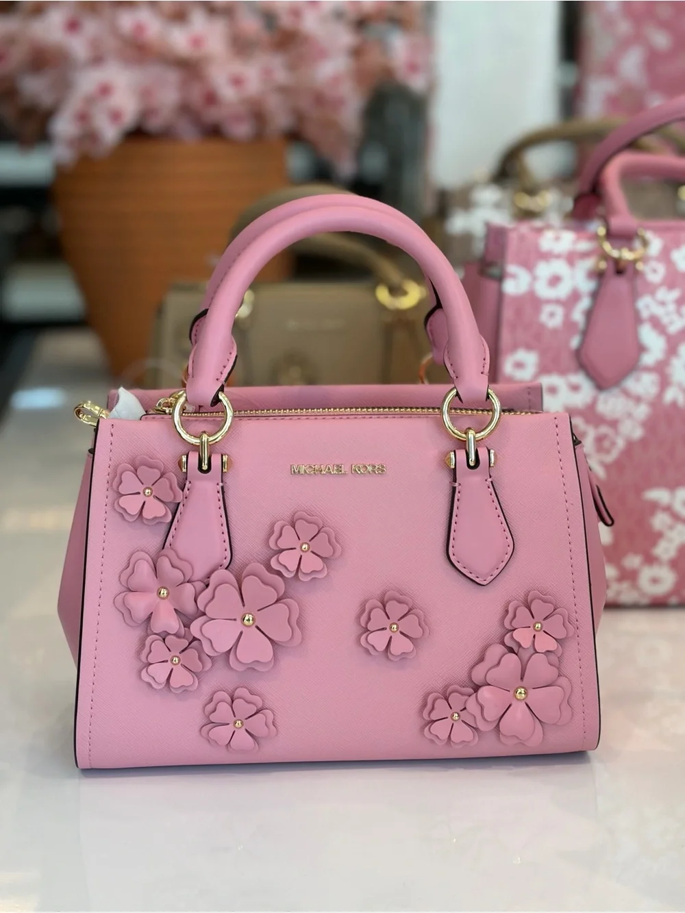 MICHAEL KORS  Marilyn Small Floral Embellished Satchel